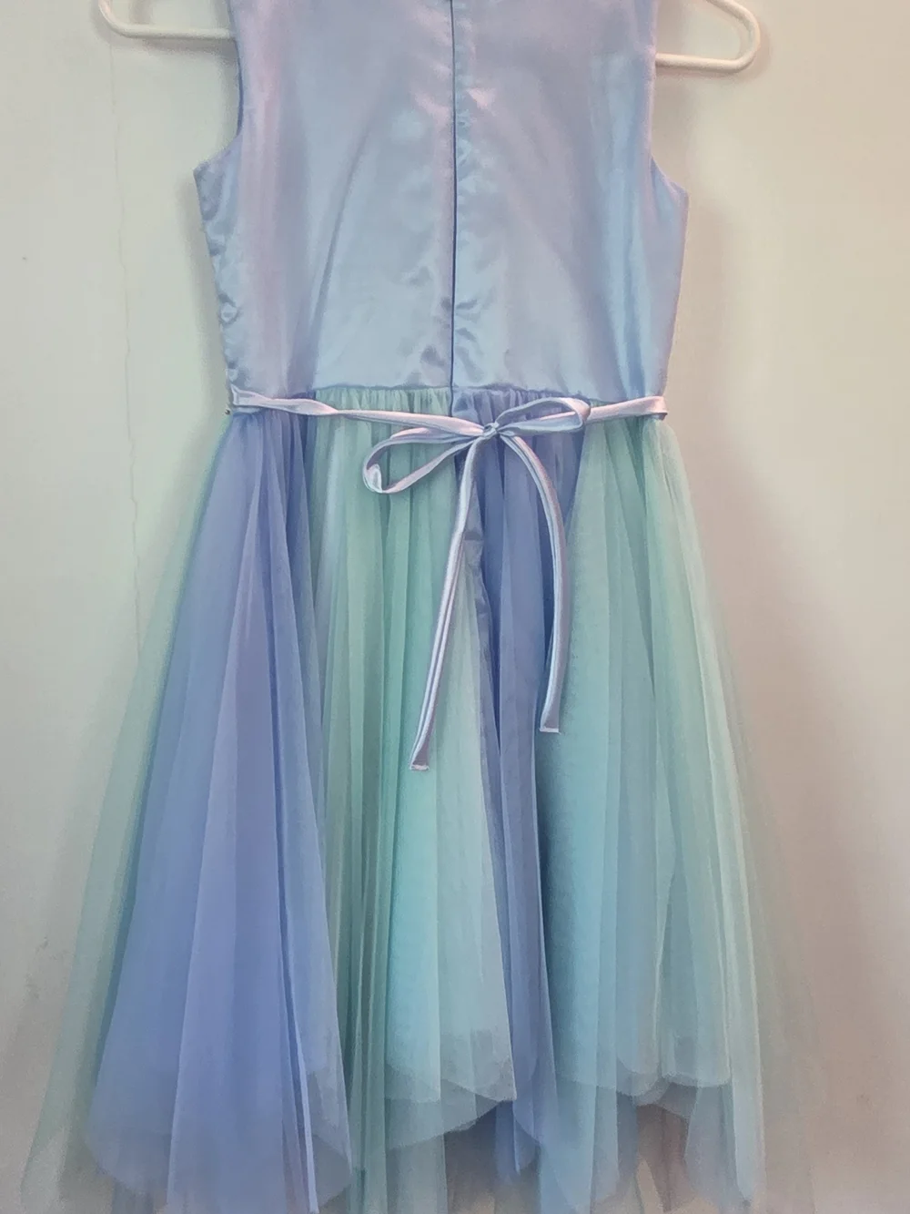 Girls Iridescent Sequin Floral Tulle Dress